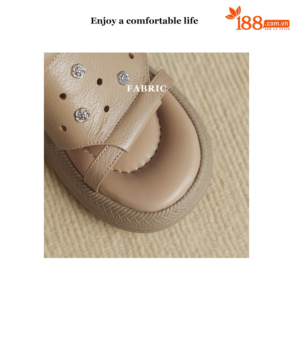 Sandal cao gót nữ hở mũi phong cách hoa, gót 6 cm — màu trắng ngà chi tiết 3