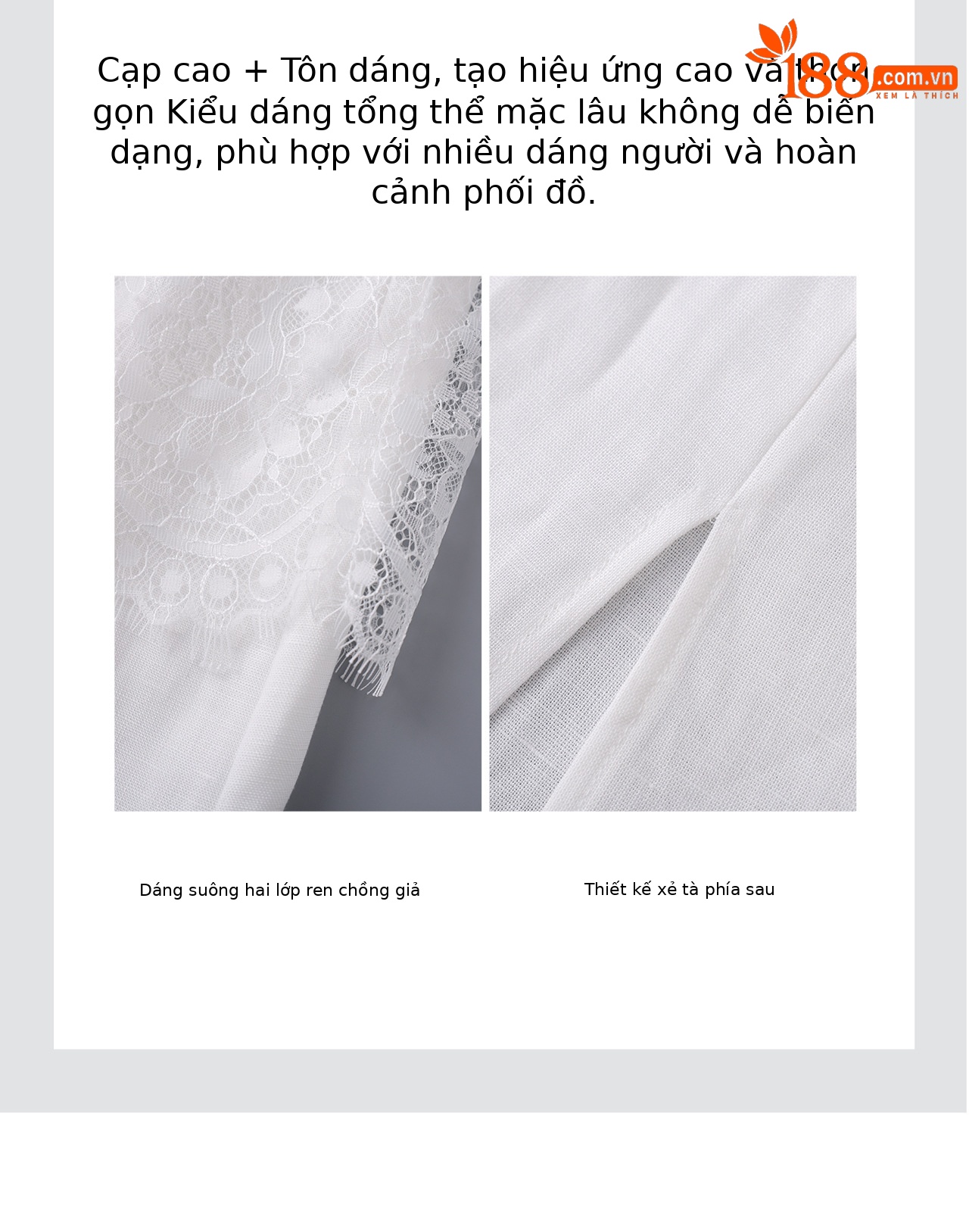 Chân váy midi ren xếp ly cạp cao xẻ tà sau — màu đen chi tiết 9