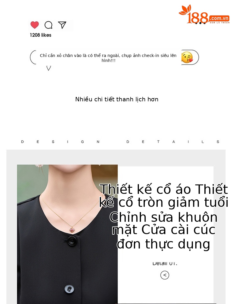 Bộ váy hai mảnh nữ cổ V thắt dây eo, áo sơ mi phối chân váy midi — màu đen chi tiết 7