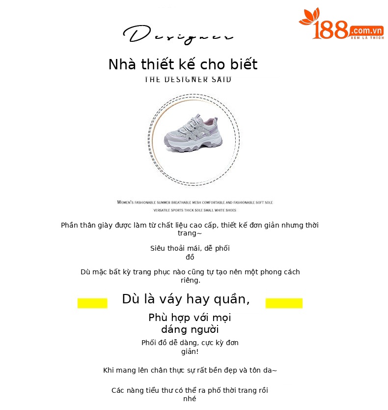 Giày sneaker nữ đế dày tăng chiều cao lưới thoáng khí mùa hè 2026 — Trắng 5075, Champagne 5075, Tím 5075 chi tiết 4