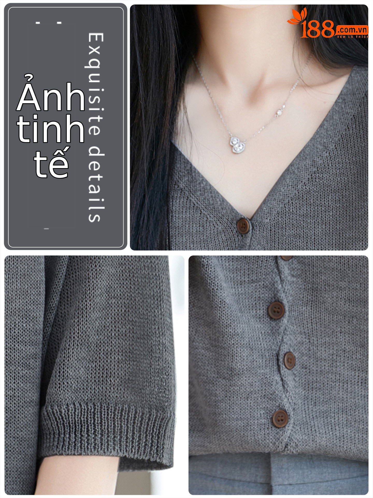 Áo thun nữ cổ V tay ngắn dệt kim phong cách Hàn Quốc, thiết kế đơn giản che khuyết điểm — Cam caramel