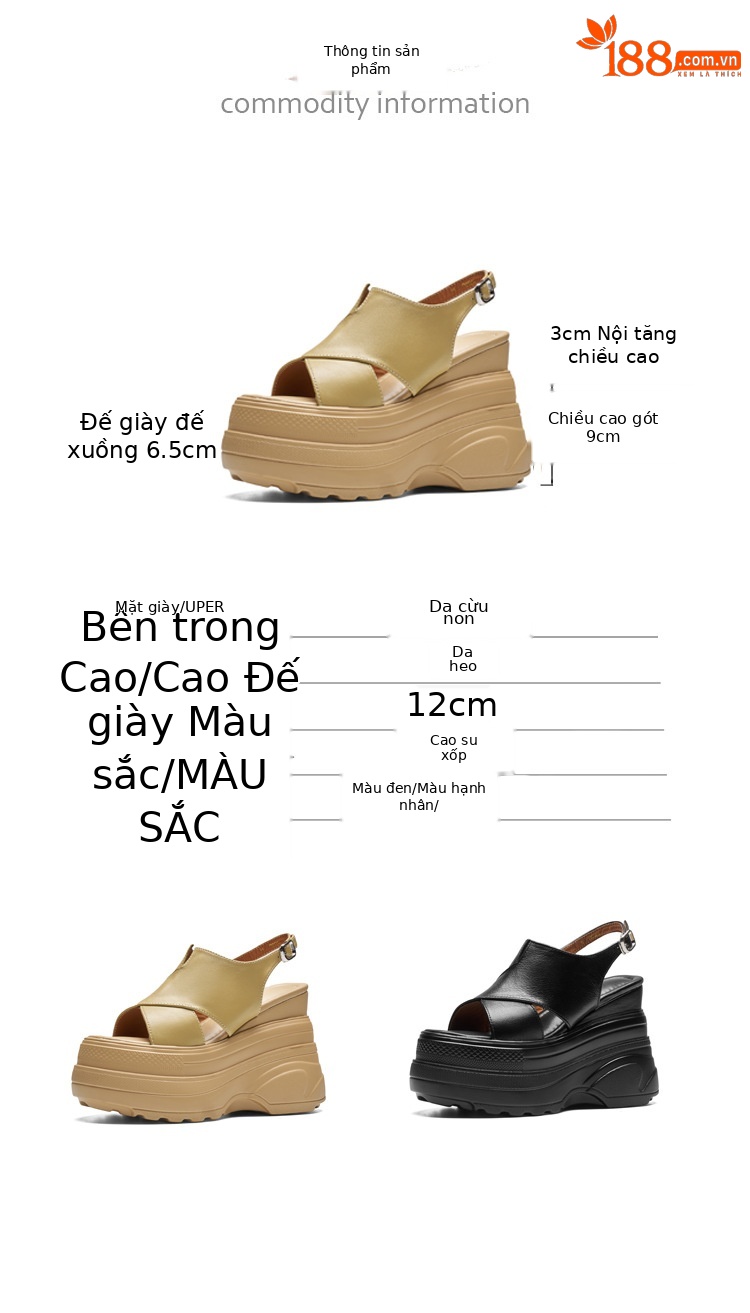 Sandal cao gót nữ hở mũi đế xuồng gót 12 cm — màu đen, màu mơ chi tiết 3