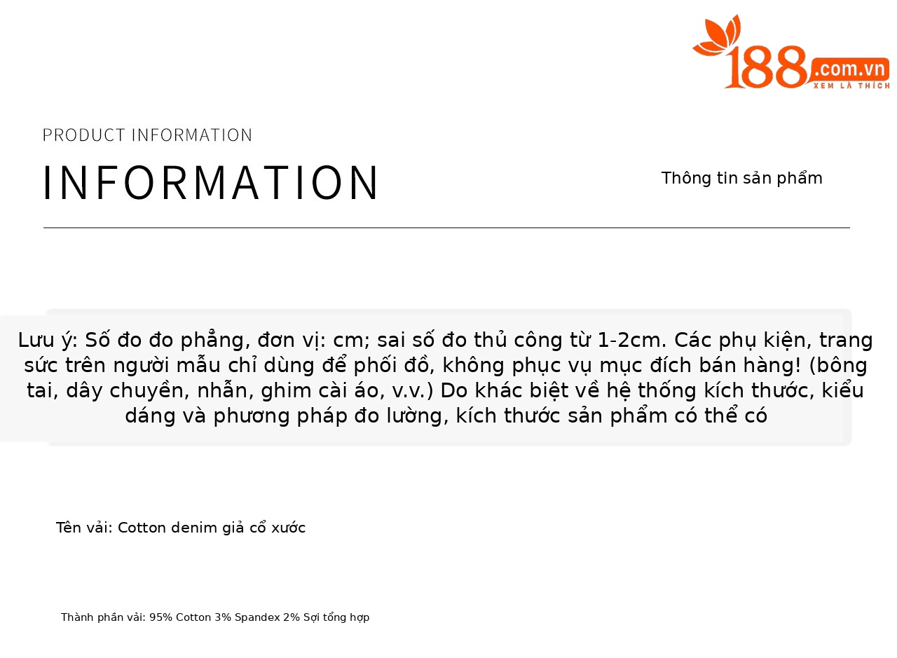 Quần jean nữ ống rộng cạp cao, chất cotton phối bướm đính đá và rách thủng — xanh lam chi tiết 16
