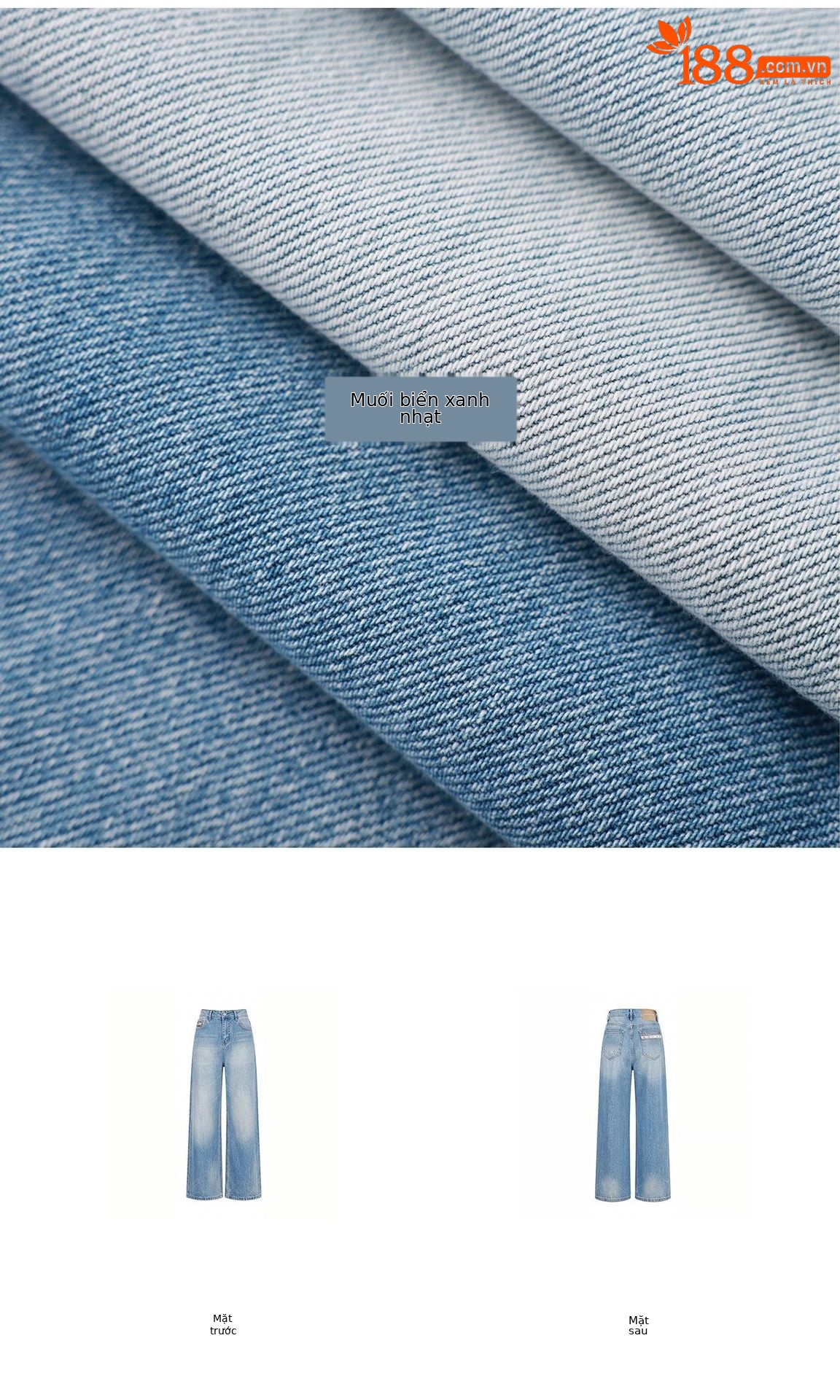 Quần jean nữ ống rộng chất liệu cotton giặt mềm, dáng rộng thùng thình phong cách denim — xanh lam chi tiết 5