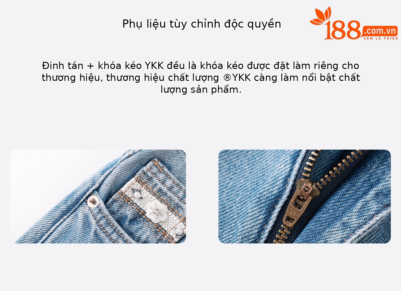Quần jean nữ ống rộng chất liệu cotton giặt mềm, dáng rộng thùng thình phong cách denim — xanh lam chi tiết 13