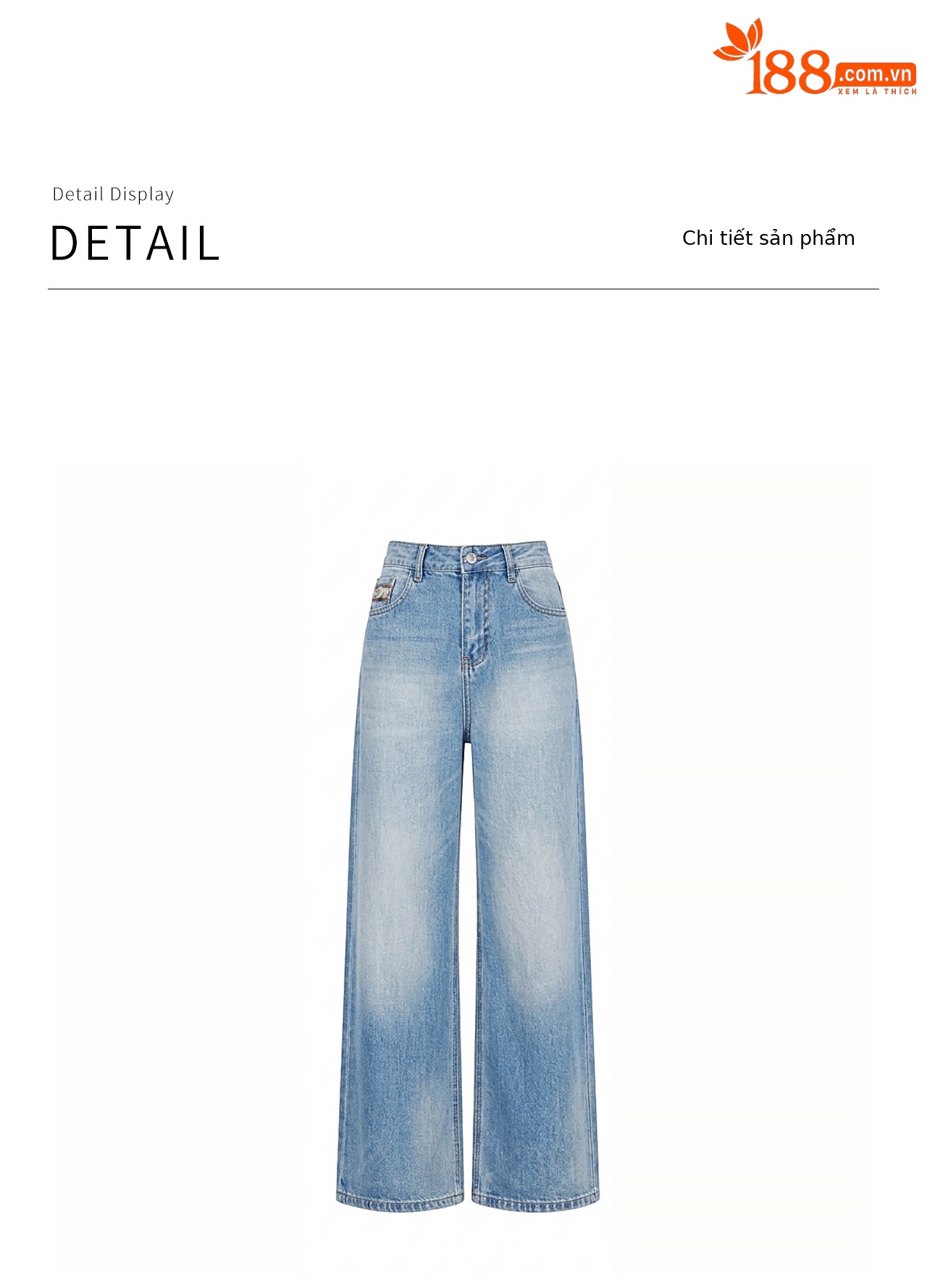 Quần jean nữ ống rộng chất liệu cotton giặt mềm, dáng rộng thùng thình phong cách denim — xanh lam chi tiết 24