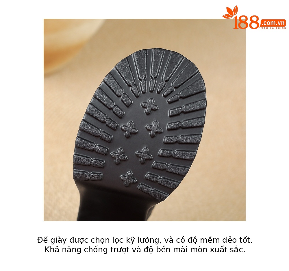 Sandal cao gót nữ đế dày quai ngang bọc da, gót 9 cm — màu nâu, màu đen chi tiết 19