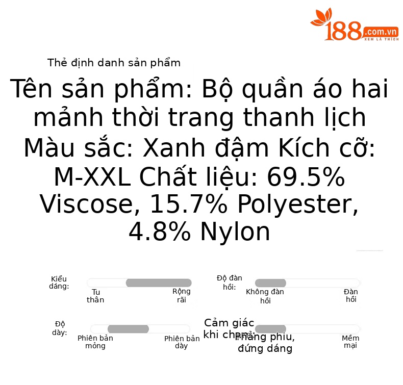 Bộ áo vest gile và quần dài nữ phong cách Hàn Quốc mùa hè 2026 — Xanh lông mòng đen chi tiết 3