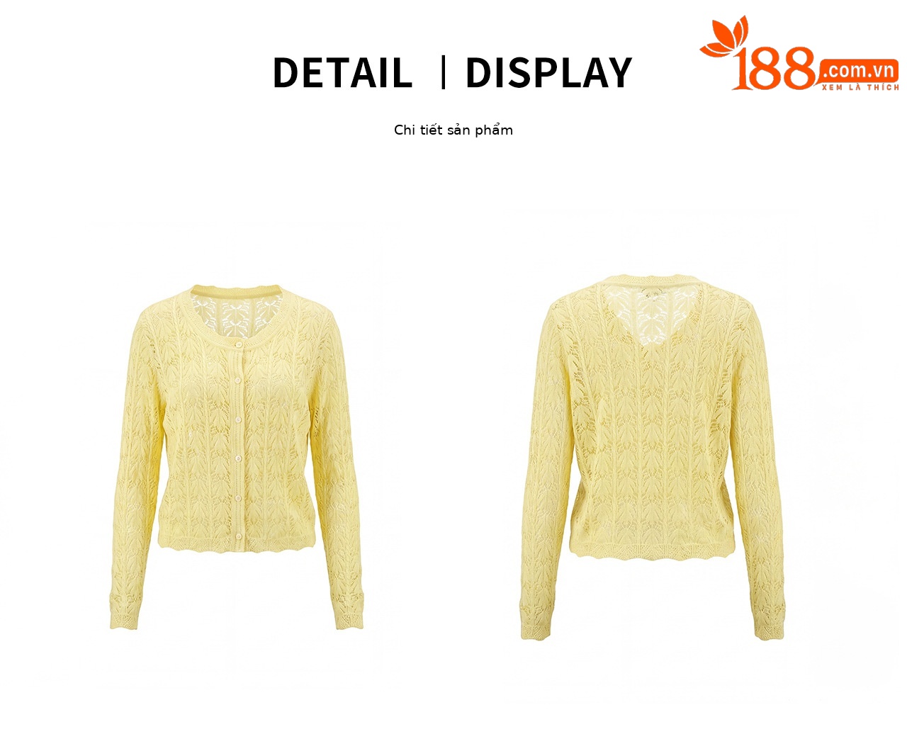 Áo cardigan cổ tròn họa tiết hoa móc nổi thiết kế mỏng nhẹ — màu trắng chi tiết 22