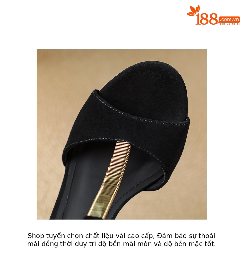 Sandal cao gót nữ hở mũi đế xuồng gót vuông 9 cm — màu đen, màu mơ chi tiết 18