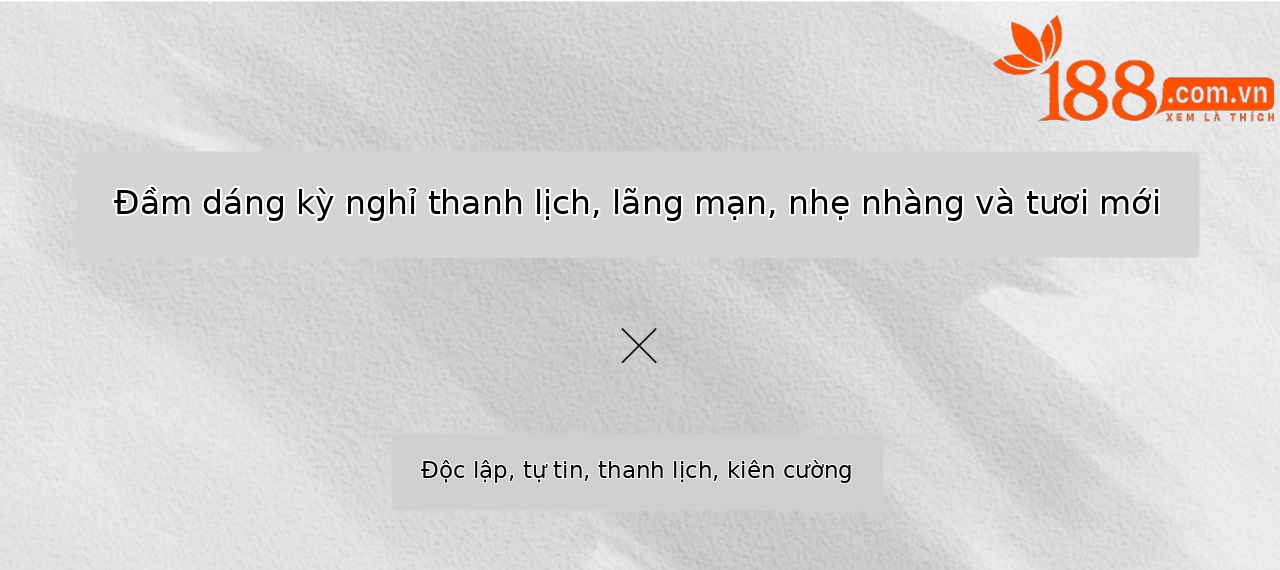 Đầm suông nữ midi phong cách Pháp thêu hoa in họa tiết — xanh lam chi tiết 1