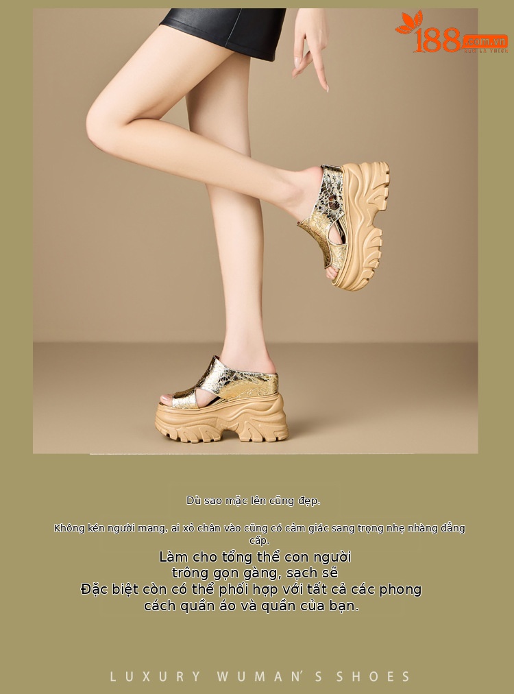 Sandal cao gót nữ hở mũi đế xuồng platform gót 12 cm — màu đen, màu vàng, màu trắng ngà chi tiết 2