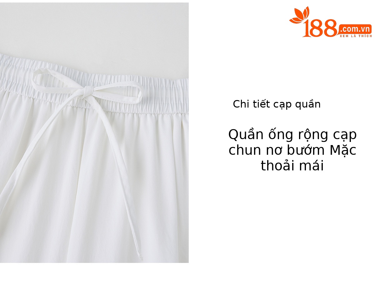 Bộ vest nữ hai mảnh áo sơ mi in họa tiết cổ V kết hợp quần ống rộng — Màu ảnh chi tiết 7