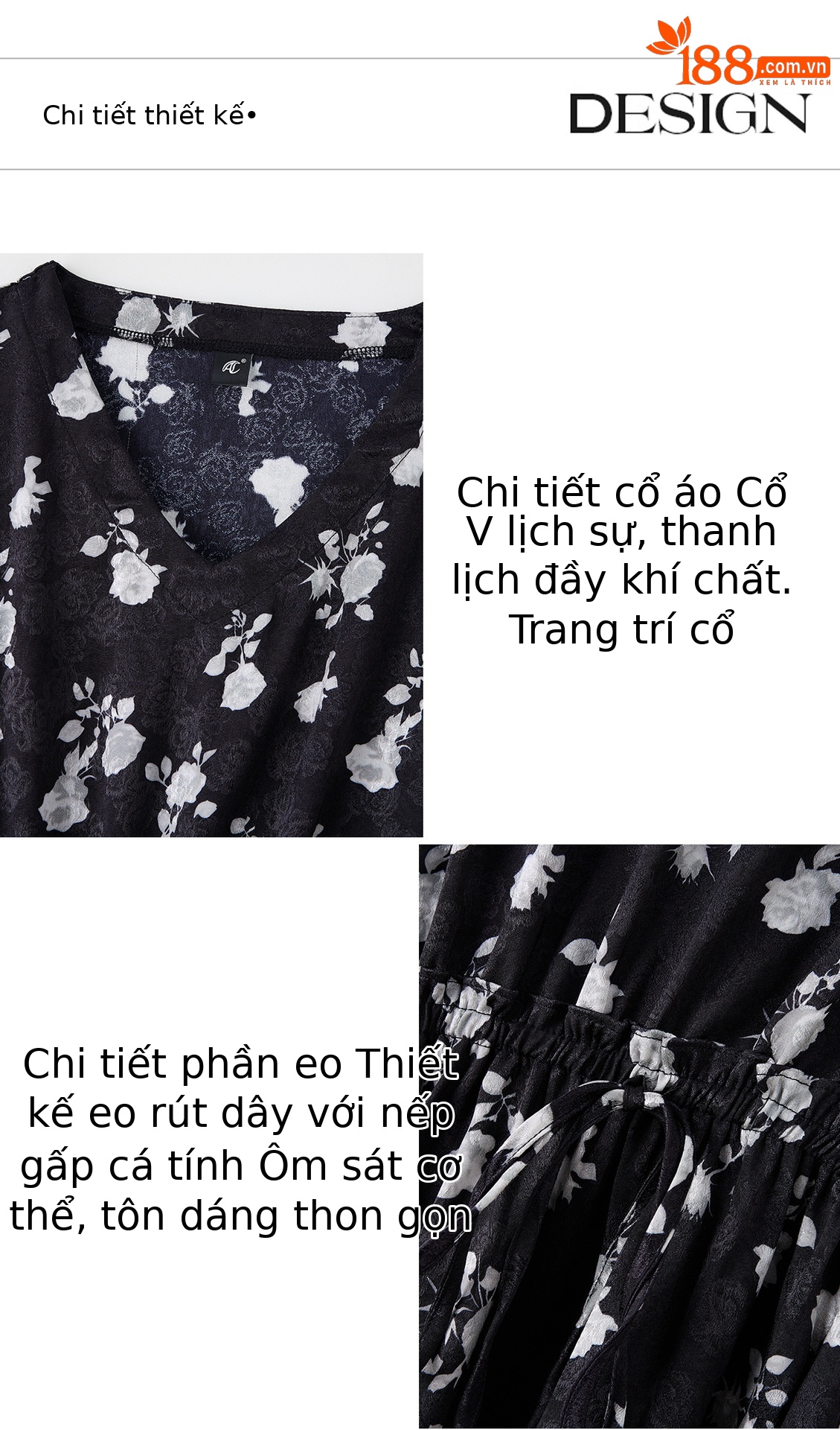 Bộ vest nữ hai mảnh áo sơ mi in họa tiết cổ V kết hợp quần ống rộng — Màu ảnh chi tiết 6