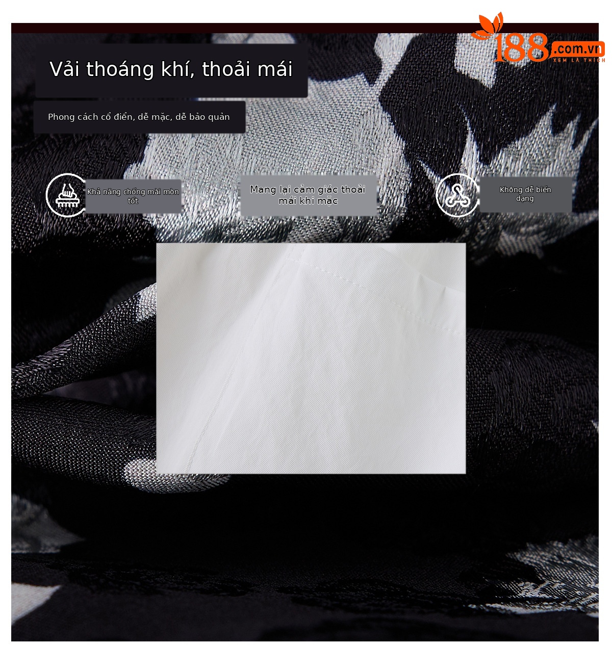 Bộ vest nữ hai mảnh áo sơ mi in họa tiết cổ V kết hợp quần ống rộng — Màu ảnh chi tiết 10