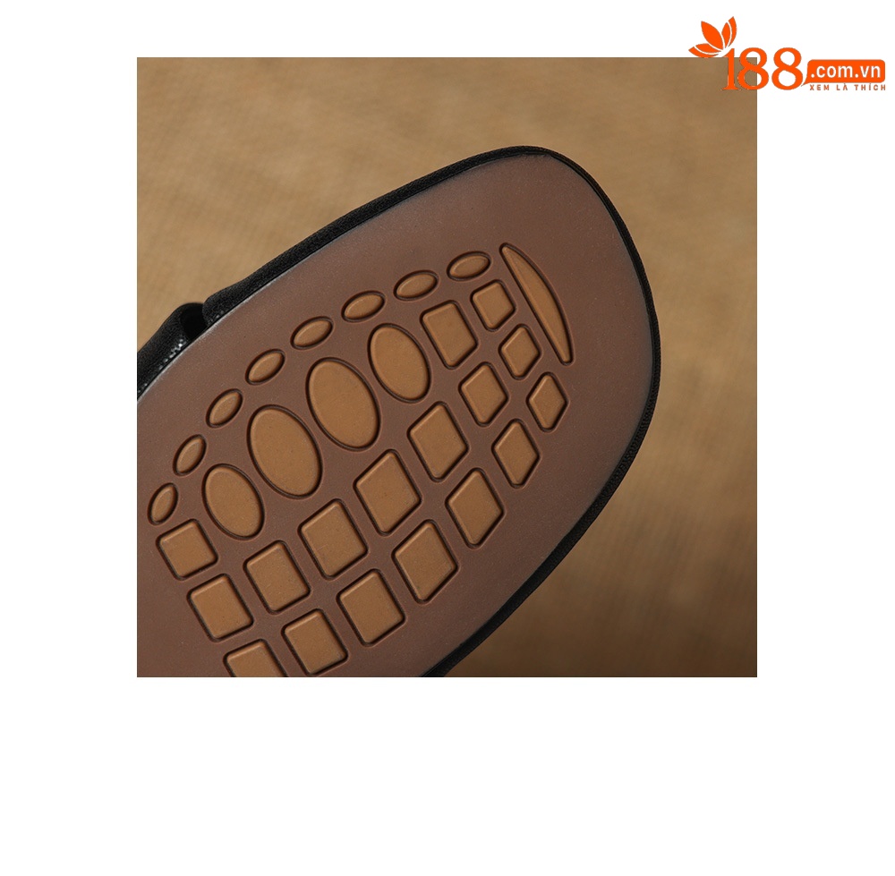 Dép sandal nữ quai chữ V mũi hoa bọc đầu, gót thấp 4 cm, da cừu thời trang — đen chi tiết 23