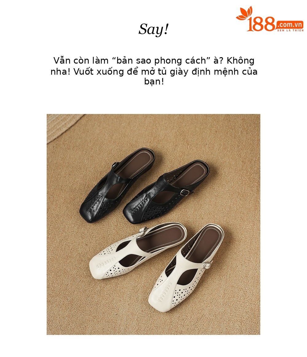 Dép sandal nữ xỏ ngón đế bệt quai chữ T đục lỗ mùa hè — đen chi tiết 5