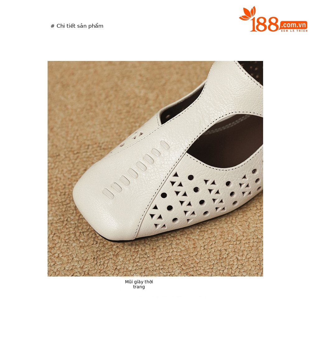 Dép sandal nữ xỏ ngón đế bệt quai chữ T đục lỗ mùa hè — đen chi tiết 11