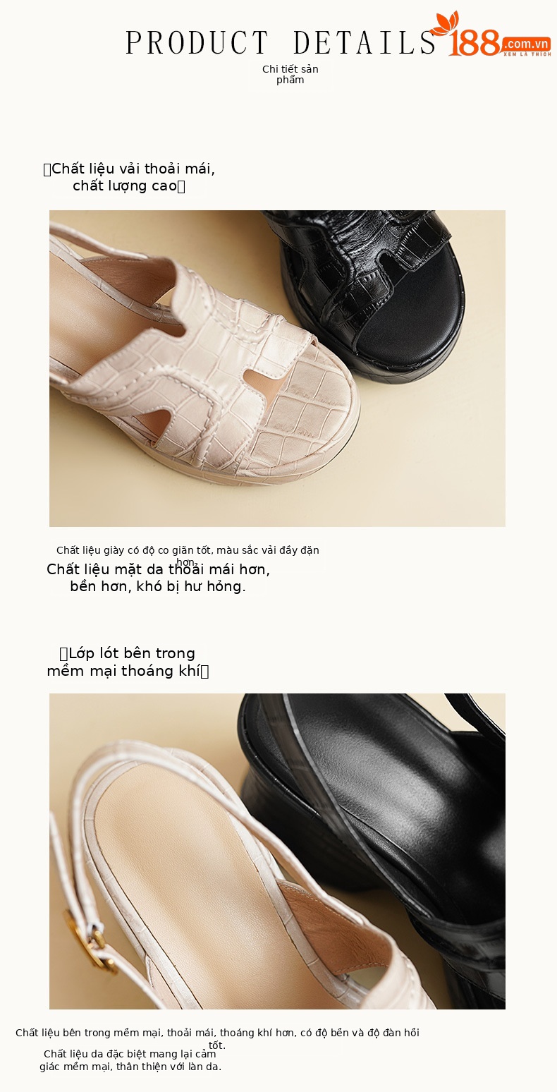 Sandal cao gót nữ đế xuồng platform gót 9 cm, mũi hở phong cách La Mã — màu đen, màu mơ chi tiết 7