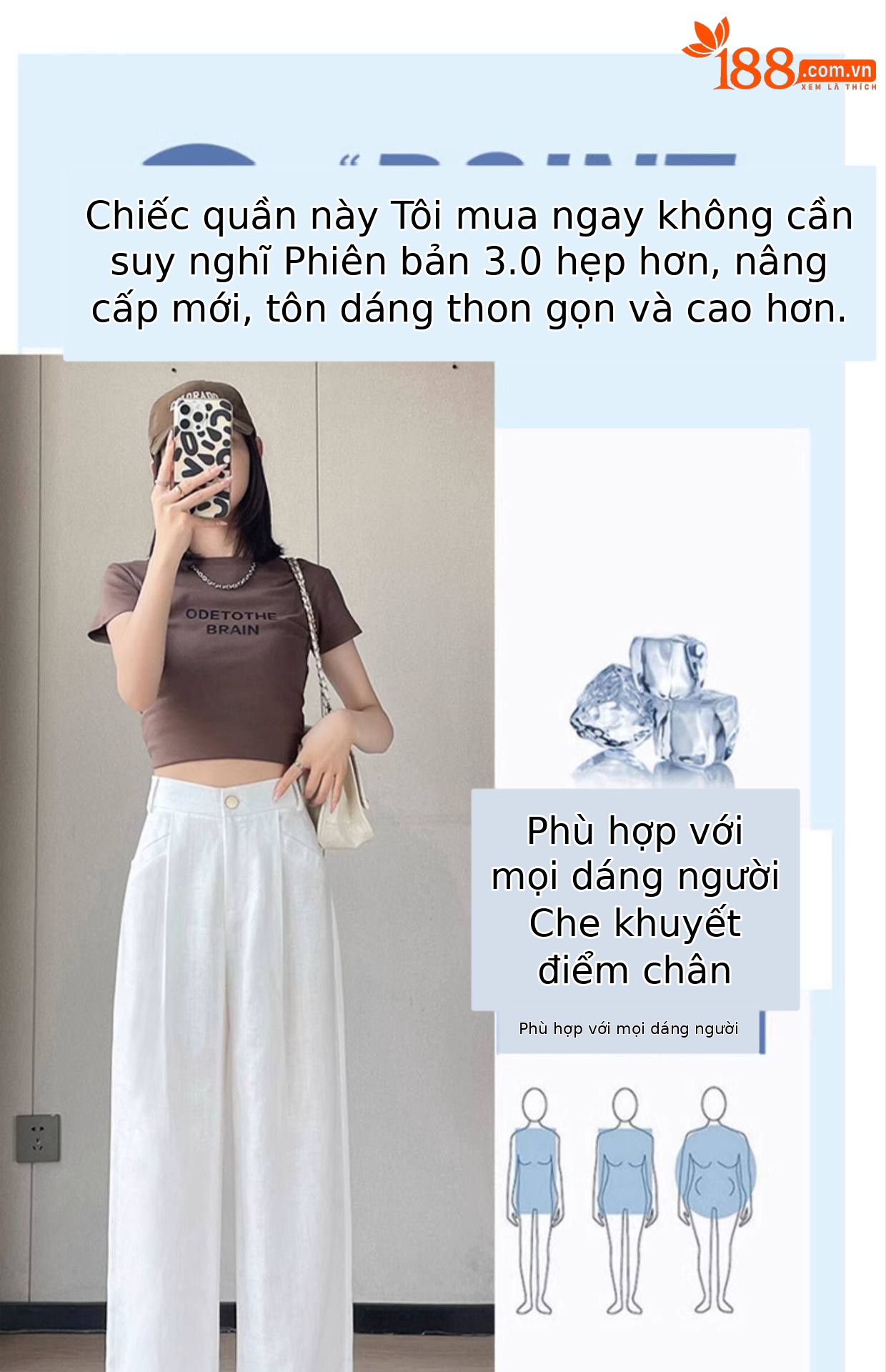 Quần culottes nữ ống rộng cạp cao vải linen cotton mỏng mùa hè — Màu đen thông thường chi tiết 2