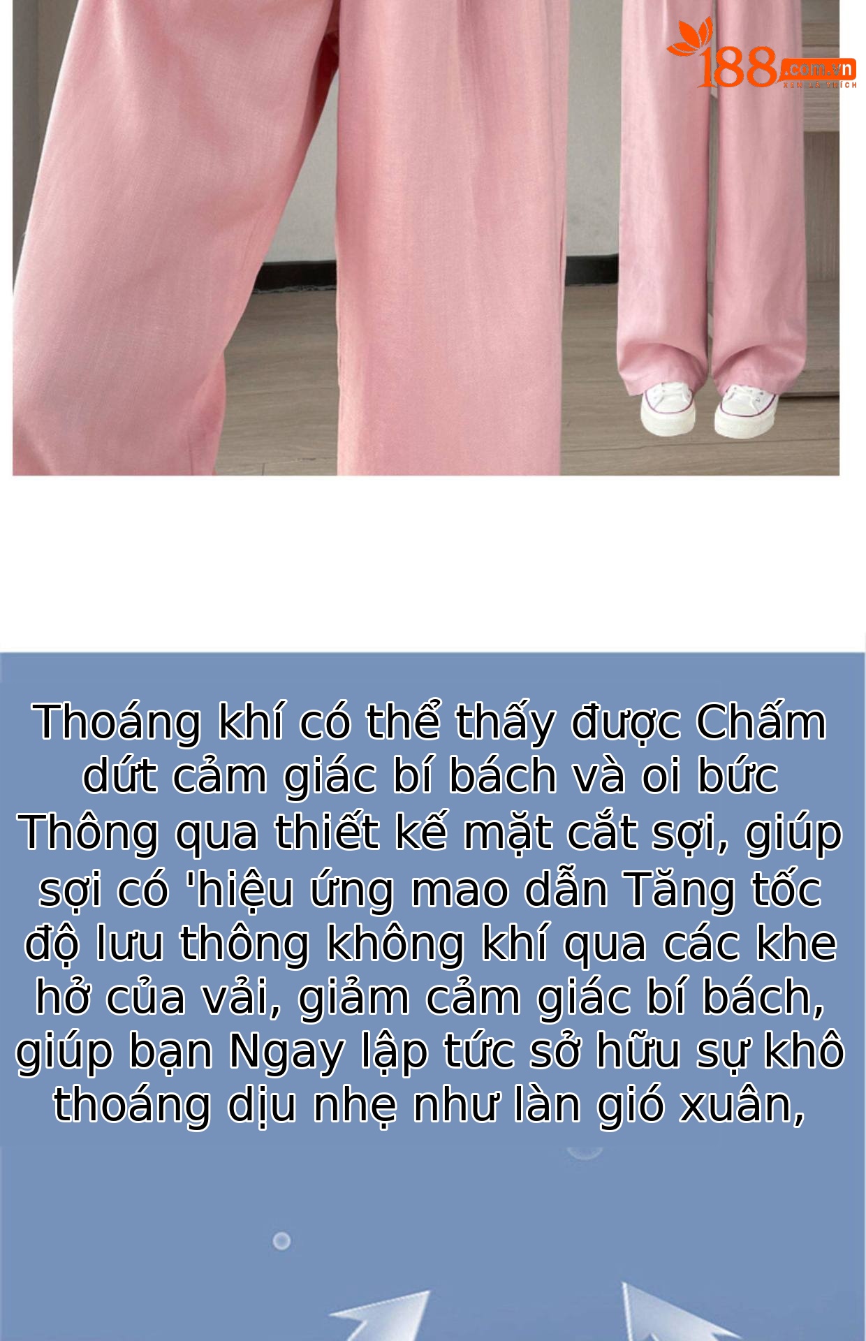 Quần culottes nữ ống rộng cạp cao vải linen cotton mỏng mùa hè — Màu đen thông thường chi tiết 11