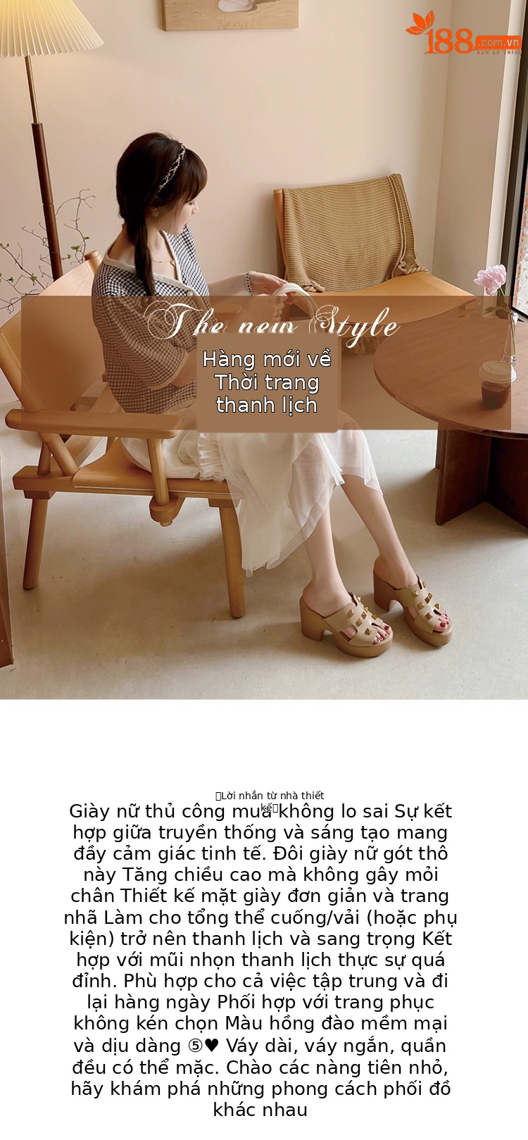 Sandal cao gót nữ hở mũi đinh tán phong cách châu Âu, gót thô đế xuồng, dáng lười tiện lợi — màu mơ chi tiết 1