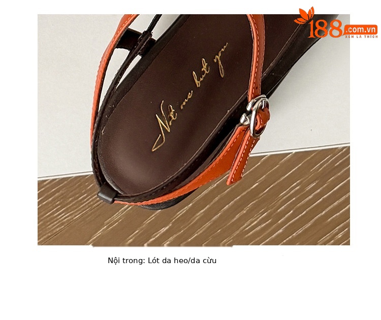 Sandal nữ quai chữ T bít mũi đế bệt da bò phối màu phong cách Hàn — màu nâu chi tiết 7
