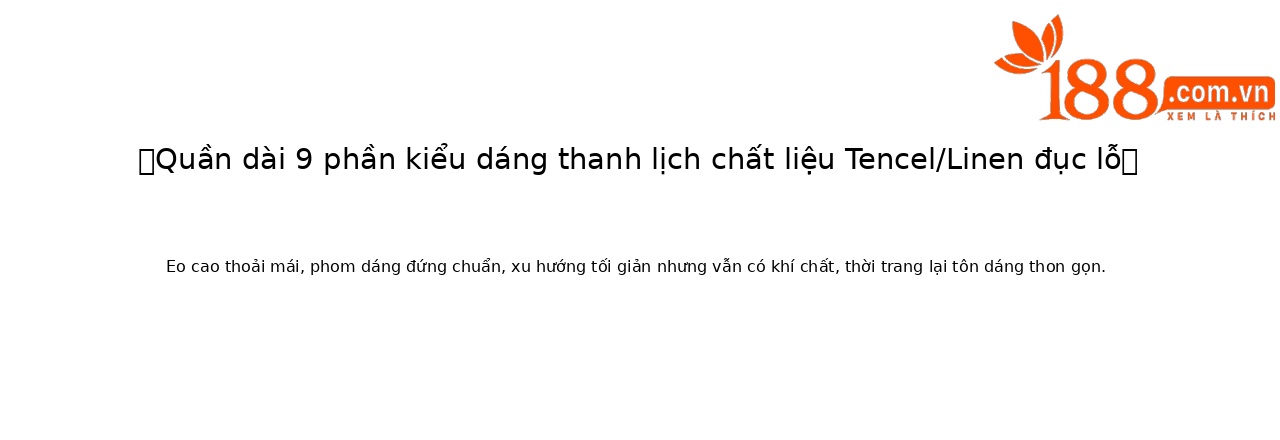 Quần culottes nữ ống rộng dáng dài 9 phần, chất liệu sợi gai dầu mỏng nhẹ mùa hè — màu xanh navy chi tiết 1