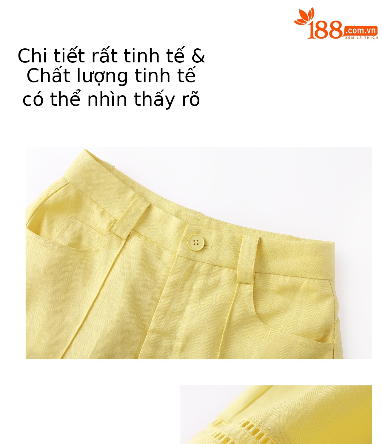 Quần culottes nữ ống rộng dáng dài 9 phần, chất liệu sợi gai dầu mỏng nhẹ mùa hè — màu xanh navy chi tiết 7