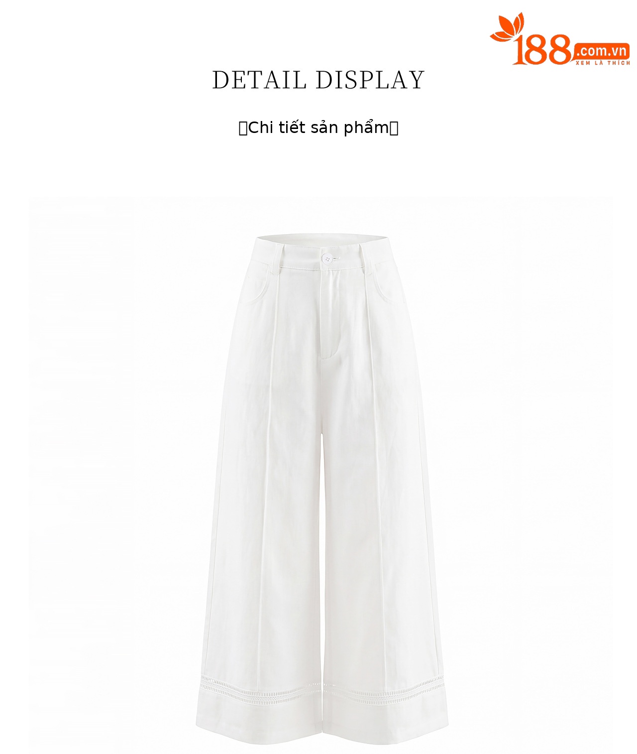 Quần culottes nữ ống rộng dáng dài 9 phần, chất liệu sợi gai dầu mỏng nhẹ mùa hè — màu xanh navy chi tiết 28