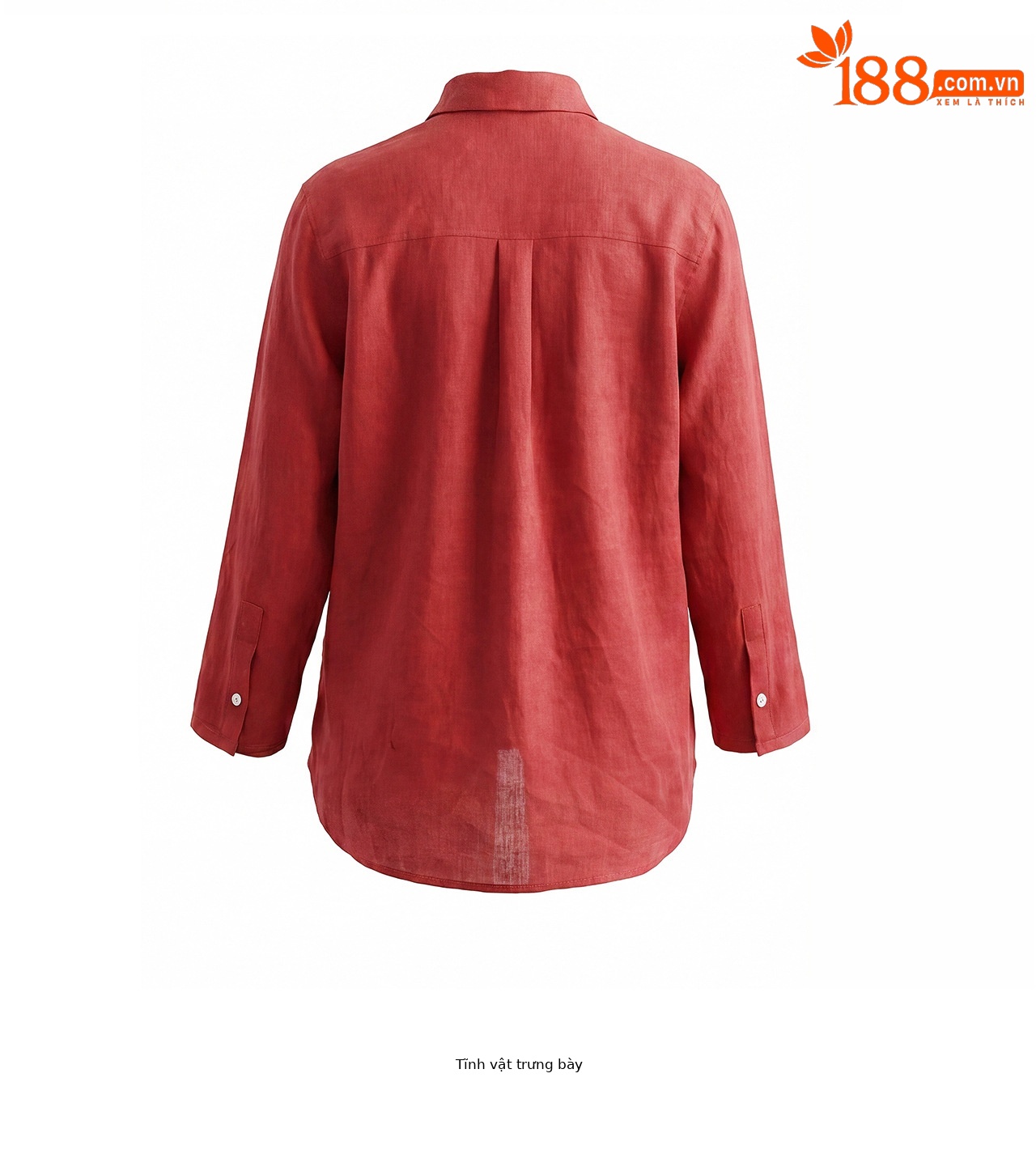 Áo sơ mi nữ linen chất lượng cao, phong cách cổ điển thư giãn, dáng rộng mùa hè — Đỏ Vermilion chi tiết 34