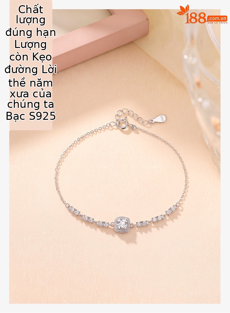 Lắc tay nữ bạc S925 hình khối nhỏ phong cách xa xỉ — Một mảnh chi tiết 1