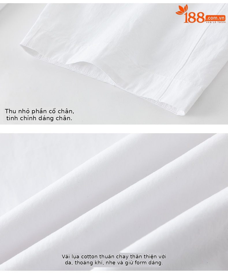 Quần culottes nữ ống rộng cạp thun dây rút, dáng suông rộng, dài 9 phần, chất cotton mềm mại — Ben trắng chi tiết 20