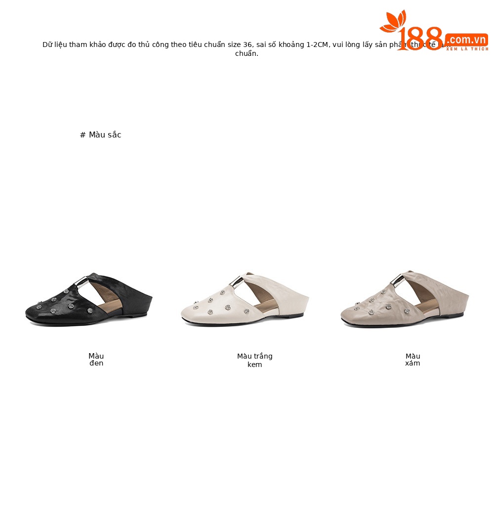 Dép sandal nữ quai chữ V đế bệt da cừu hoa nổi — đen chi tiết 4