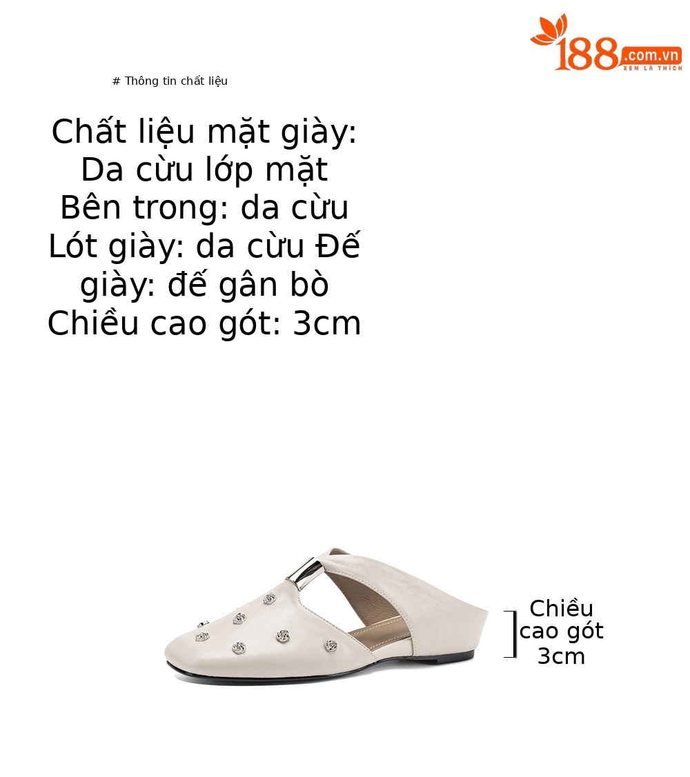 Dép sandal nữ quai chữ V đế bệt da cừu hoa nổi — đen chi tiết 3