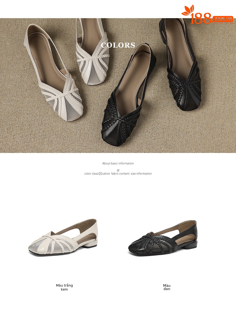 Sandal nữ da cừu mũi kín đế bệt phối lưới thoáng khí — đen chi tiết 5