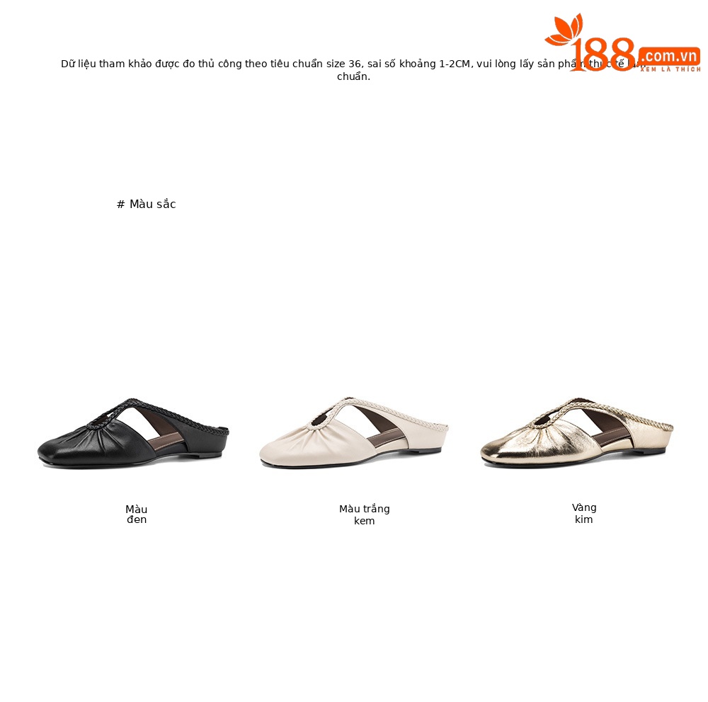 Dép sandal nữ quai chữ V đế bệt mũi tròn phong cách đơn giản — đen chi tiết 4