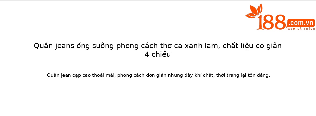 Quần jean nữ cạp cao ống rộng chất liệu cotton pha sợi co giãn mềm mại — xanh lam chi tiết 1