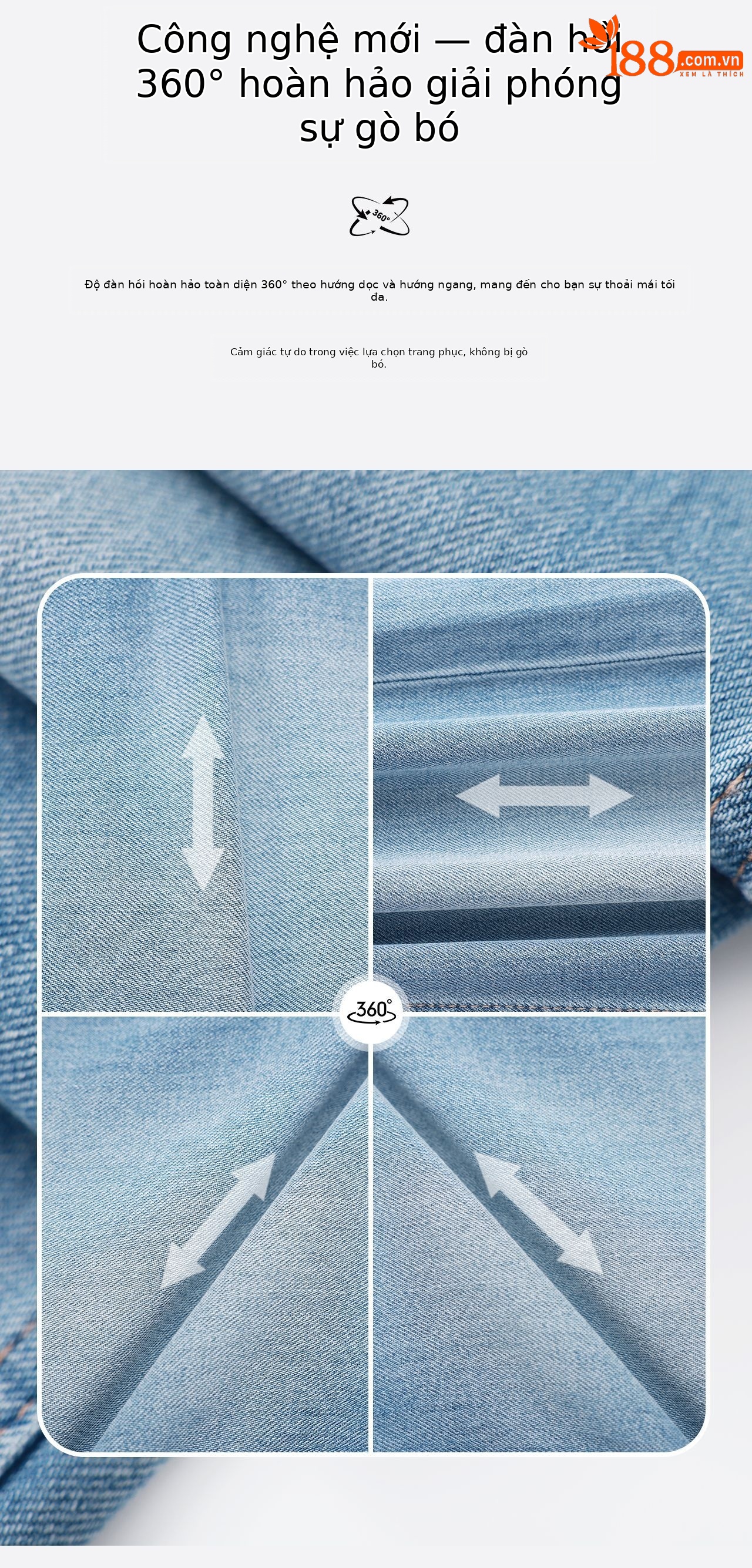 Quần jean nữ cạp cao ống rộng chất liệu cotton pha sợi co giãn mềm mại — xanh lam chi tiết 14