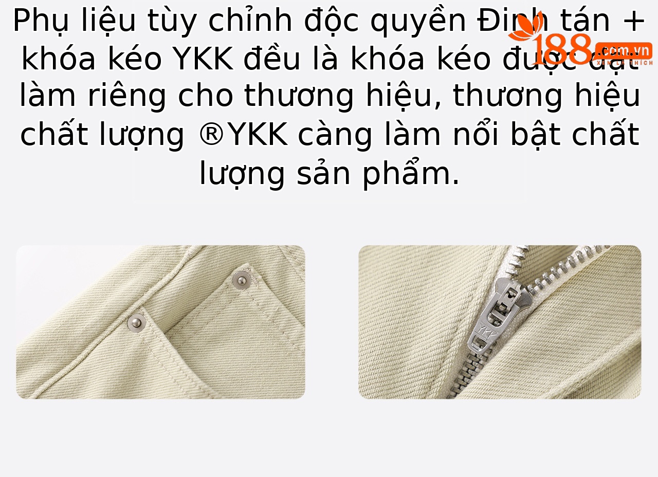 Quần jean nữ ống rộng cạp cao vải denim co giãn 4 chiều, phong cách vintage, dáng suông thoải mái — màu kaki chi tiết 13