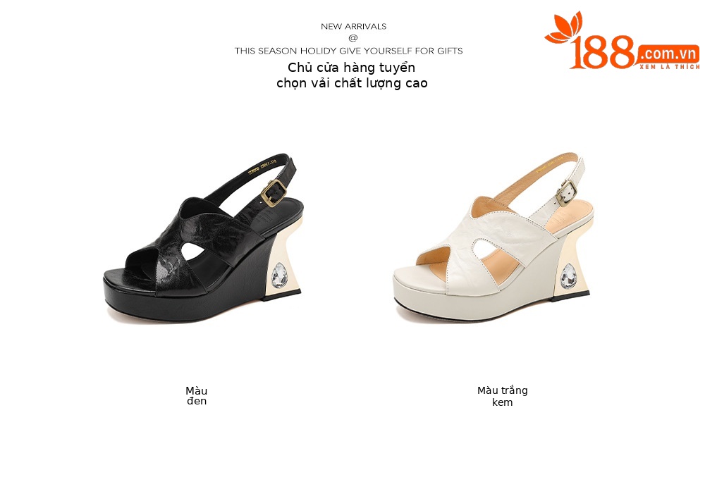 Sandal cao gót nữ mũi vuông quai chéo đế xuồng 9 cm — màu đen, màu trắng ngà chi tiết 4