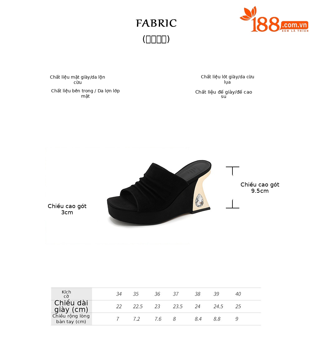 Sandal peep toe nữ gót vuông da lộn mũi vuông đế xuồng cao 5 cm — màu đen, màu mơ chi tiết 2
