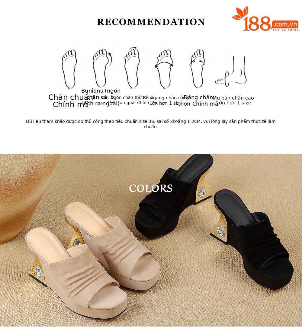 Sandal peep toe nữ gót vuông da lộn mũi vuông đế xuồng cao 5 cm — màu đen, màu mơ chi tiết 3