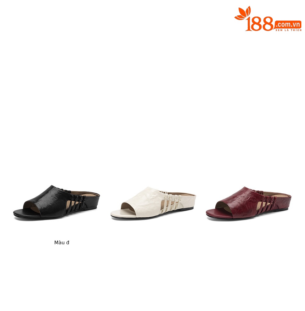 Sandal nữ quai chữ V hở mũi gót thấp mùa hè — đen chi tiết 5