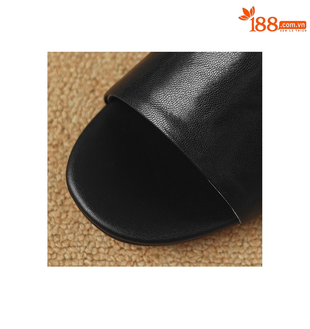 Sandal nữ quai chữ V hở mũi gót thấp mùa hè — đen chi tiết 13