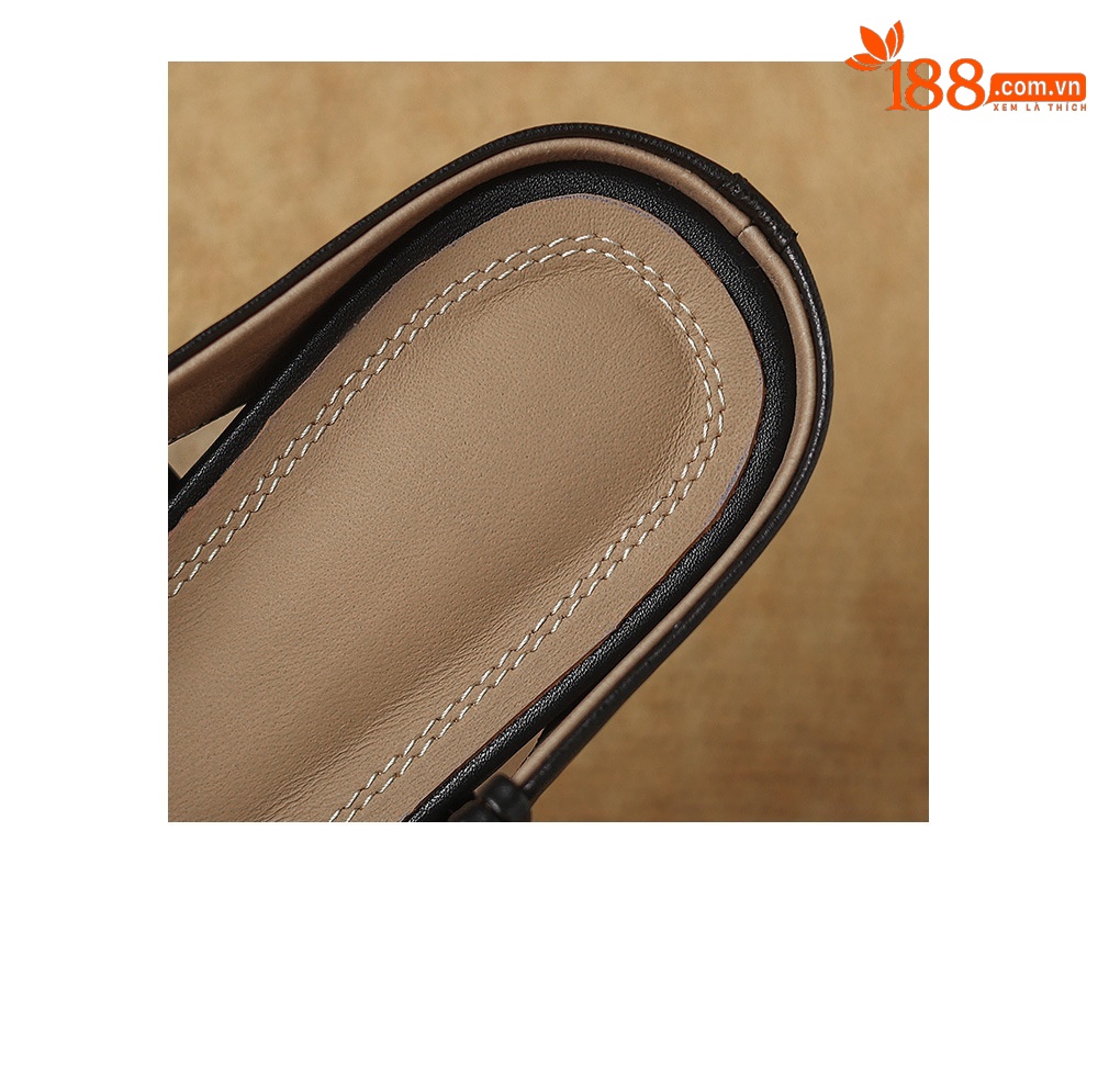 Sandal nữ quai chữ V hở mũi gót thấp mùa hè — đen chi tiết 16