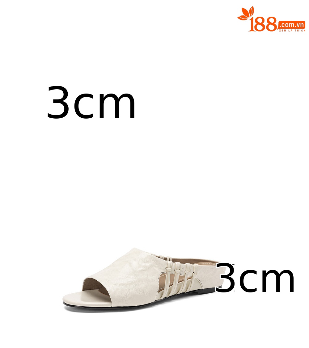 Sandal nữ quai chữ V hở mũi gót thấp mùa hè — đen chi tiết 4