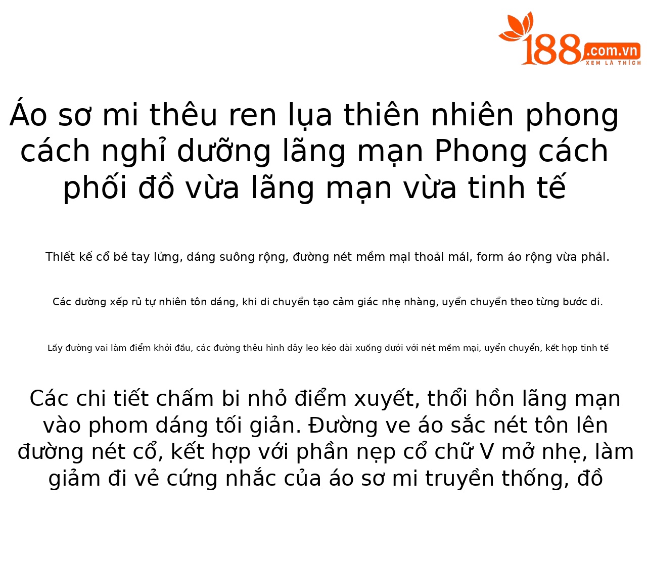 Áo sơ mi nữ tay dài chất liệu Lyocell thêu ren Pháp dáng rộng mùa hè — Bột da chi tiết 3