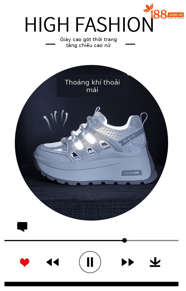 Giày sneaker nữ đế dày lưới thoáng khí phong cách retro — Trắng 5086, Champagne 5086, Tím 5086 chi tiết 5