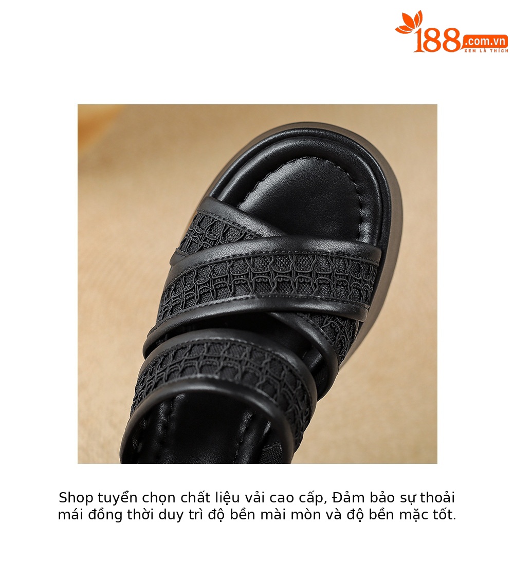 Sandal cao gót nữ quai chéo đế xuồng hở mũi gót 9 cm — màu đen, màu trắng ngà chi tiết 15